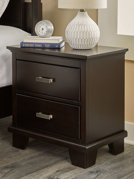 Covetown - Dark Brown - Two Drawer Night Stand