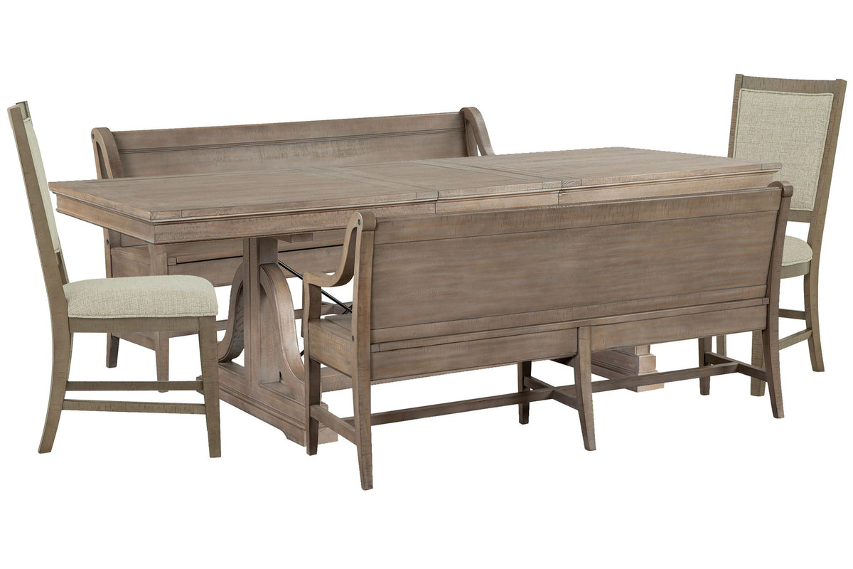 Paxton Place - Extendable Trestle Dining Table Set