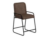 Seating - 24" Upholstered Barstool - Chocolate Brown / Black