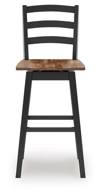 Wildenauer - Tall Swivel Barstool (Set of 2) - Brown / Black