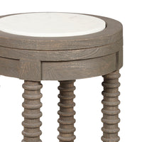 Spindle Leg Spot Table With Marble Top - Multi