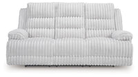 Rhines Falls - Alloy - Reclining Power Sofa With Drop Down Table