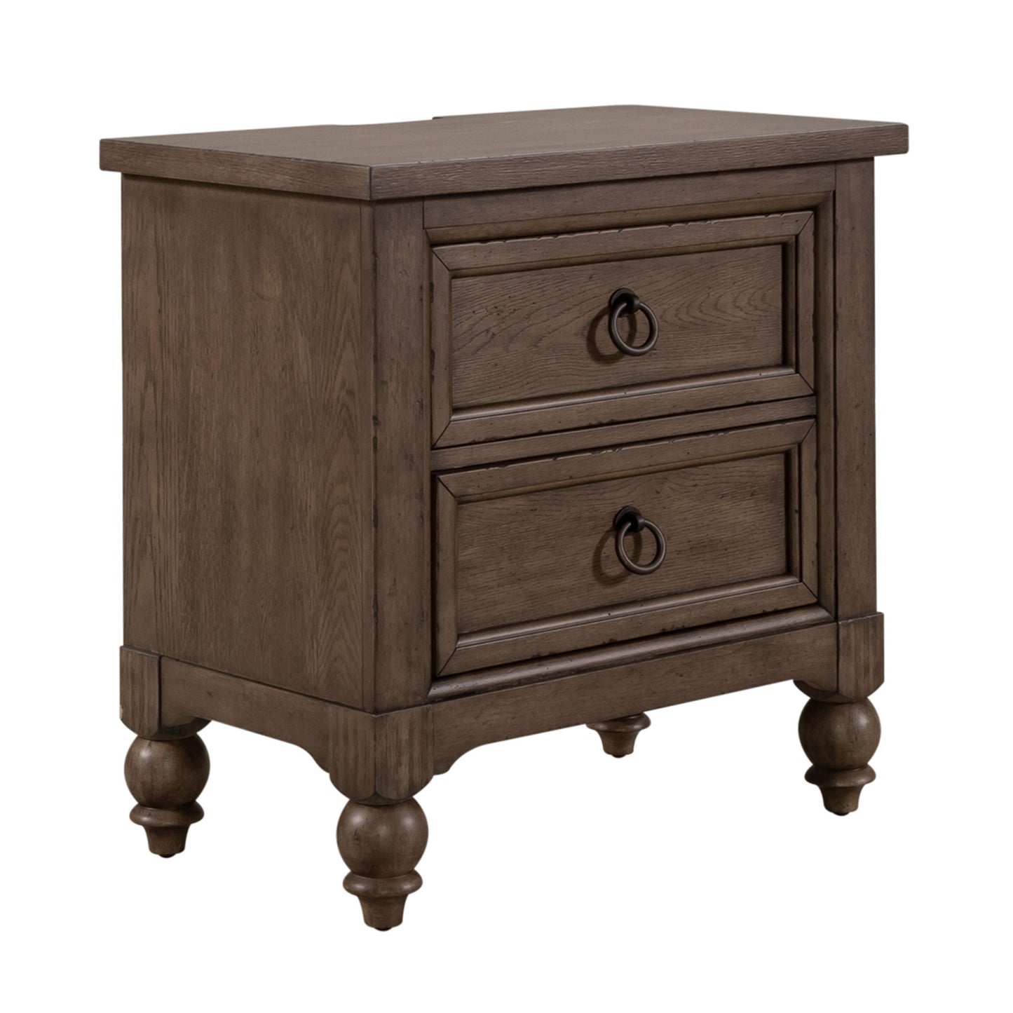 Americana Farmhouse - 2 Drawer Night Stand With Charging Station