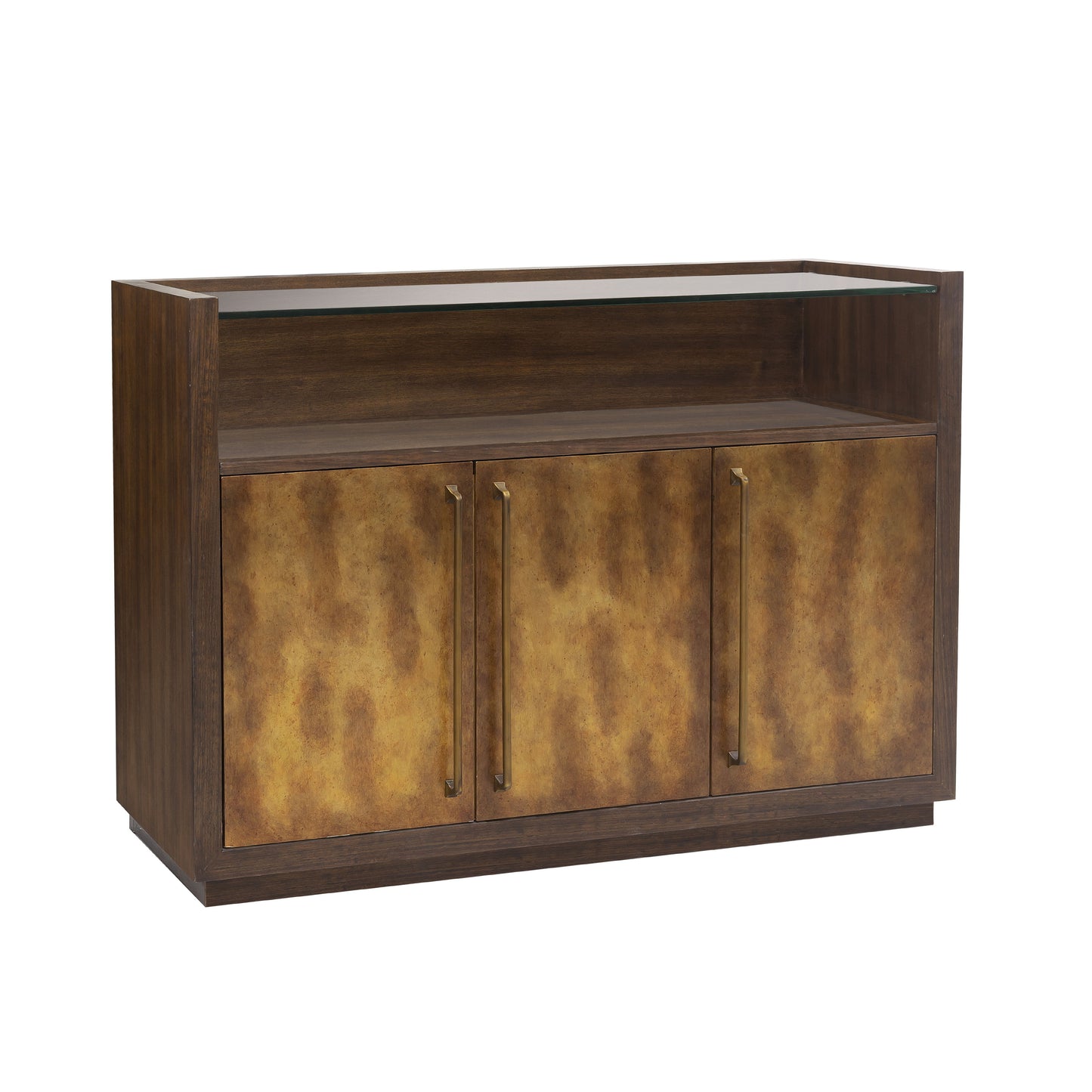 Pulaski Accents - 3 Door Bar Cabinet with Glass Shelves - Brown