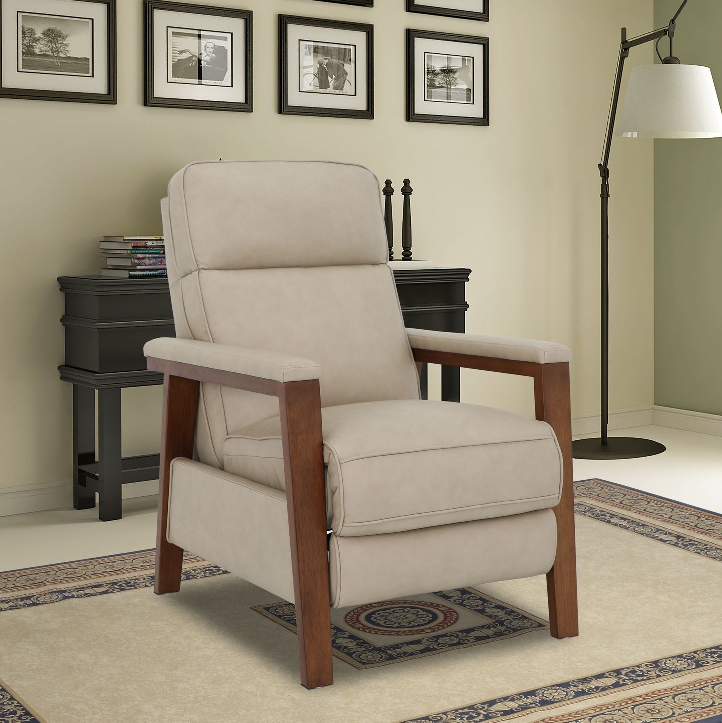 Ashland (B) - Recliner Push Thru The Arm - Cashmere-Stone