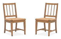 Lindon - Dining Side Chair With Paper Cord Seat (Set of 2) - Light Brown