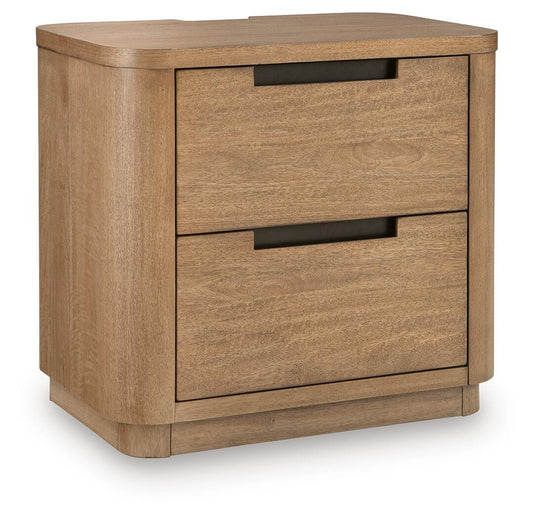 Pamaria - Two Drawer Night Stand - Light Brown