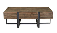 Prescott - Modern Reclaimed Wood Rectangular Cocktail Table - Rustic Honey
