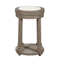 Spindle Leg Spot Table With Marble Top - Multi