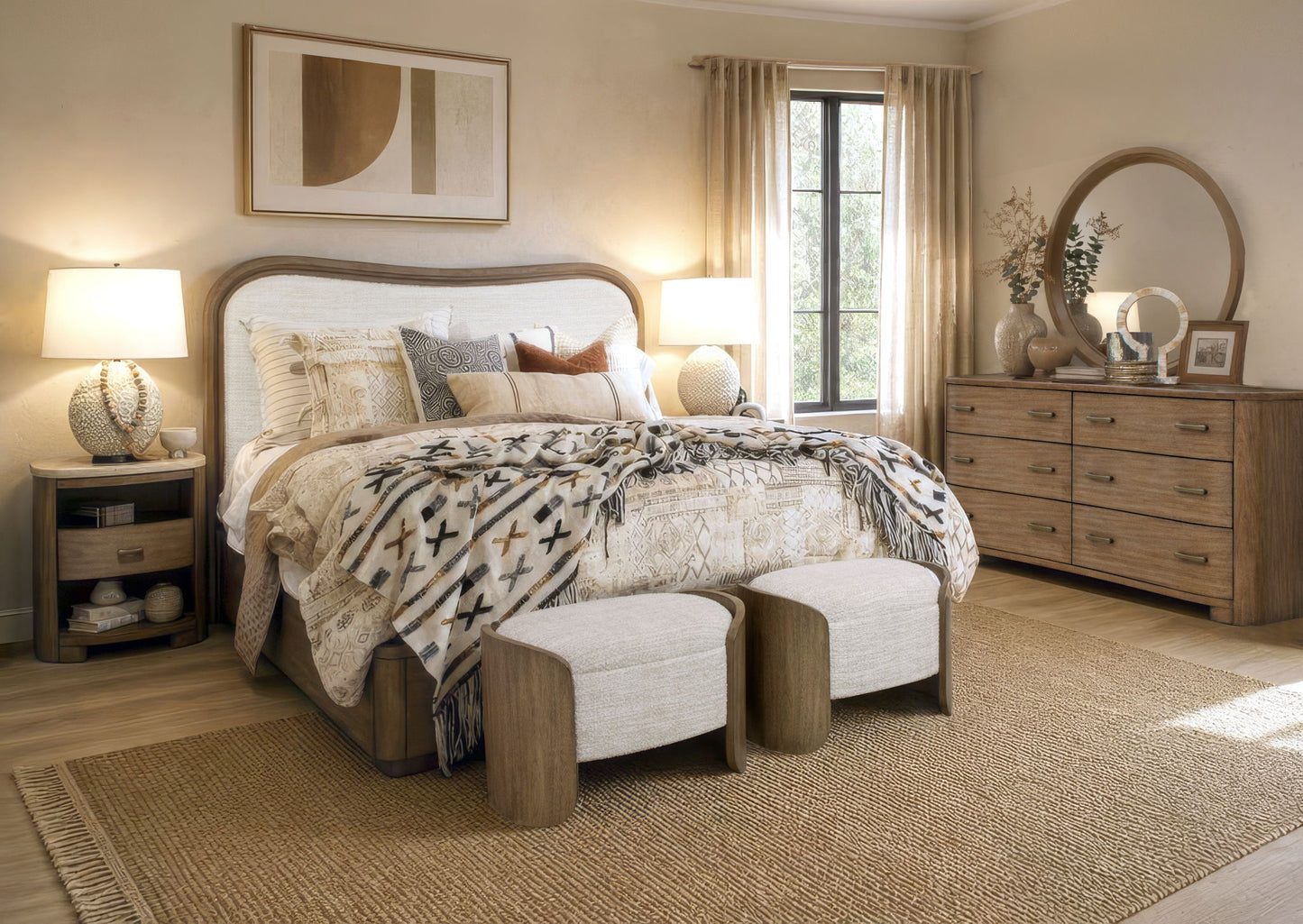 Leeza - Upholstered Panel Bed