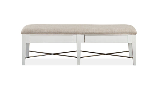 Heron Cove - Bench With Upholstered Seat - Chalk White