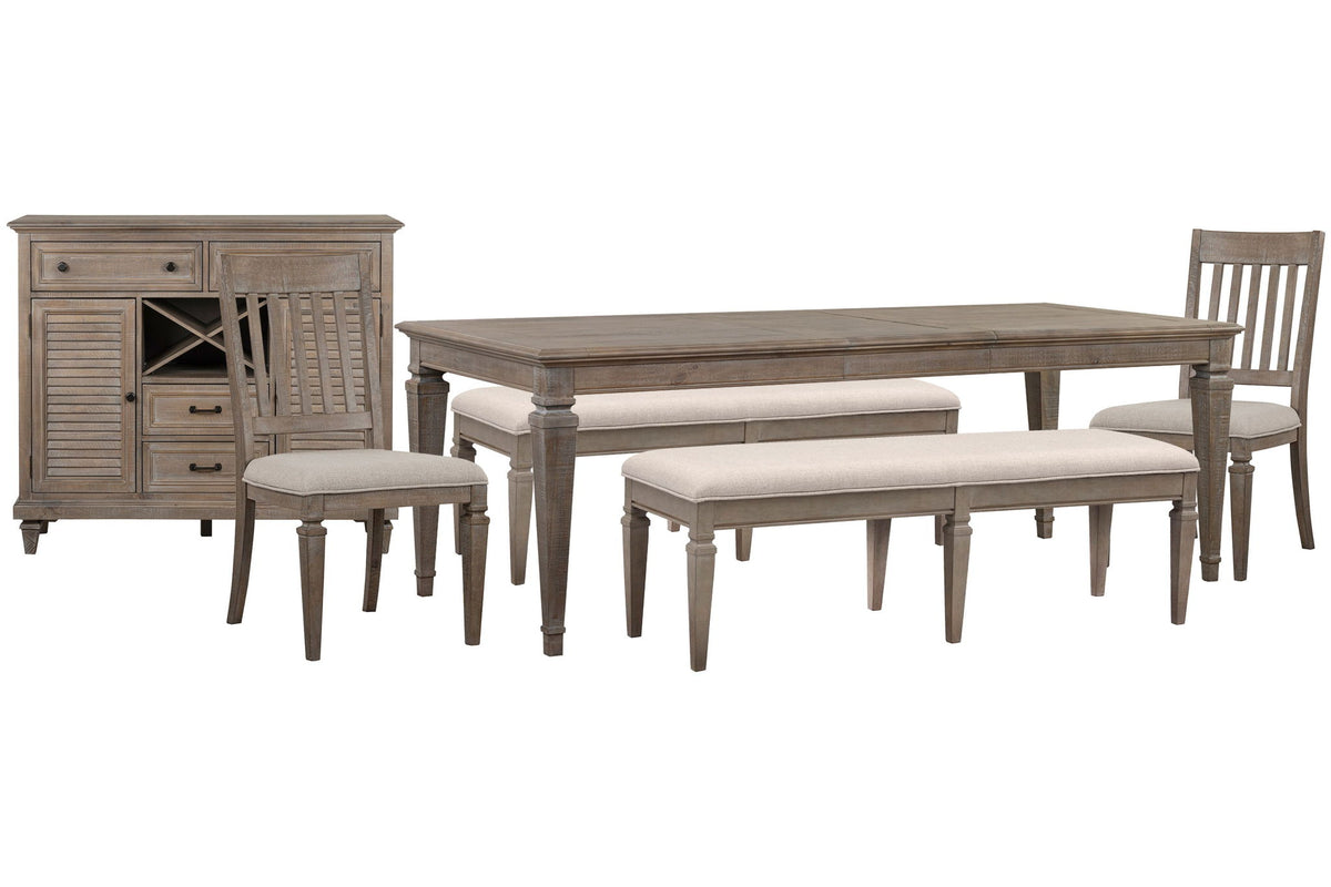 Lancaster - 6 Piece Extendable Rectangular Dining Table Set