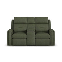 Felix - Power Reclining Loveseat With Console, Power Headrest, Lumbar, Heat & Massage