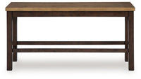 Rylandeen - Double Counter Height Bench - Light Brown / Dark Brown