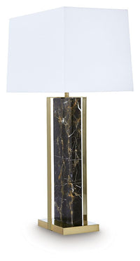 Neonish - Marble Table Lamp - Black / Gold Finish