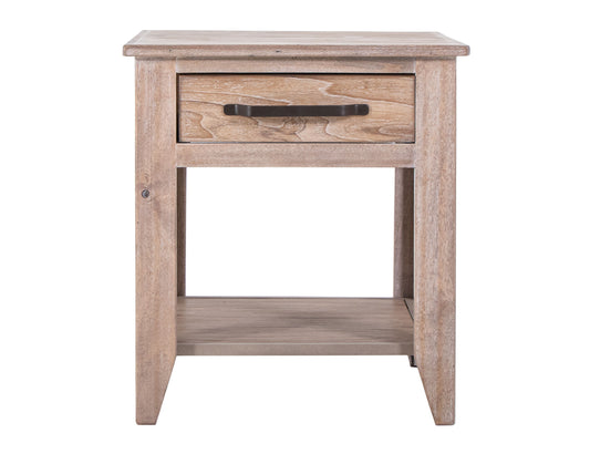 White Teak - End Table - Ivory White