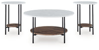 Wrenwich - Brown / Black / White - Occasional Table Set (Set of 3)