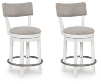 Robbinsdale - Antique White - Upholstered Swivel Barstool (Set of 2)
