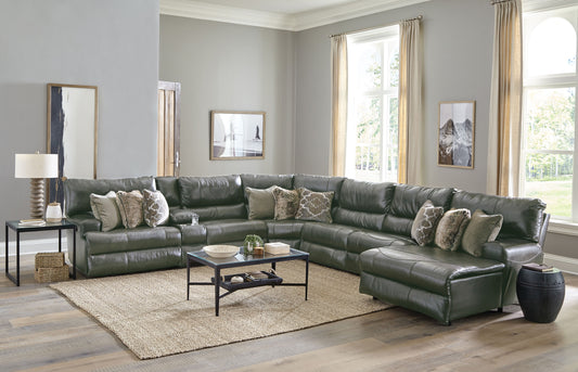 Como - Italian Leather Match Reclining Sectional