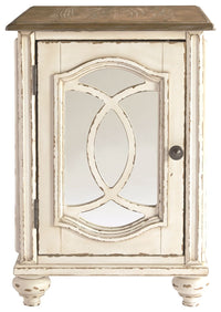 Realyn - Chair Side End Table - Insert Mirror - White / Brown