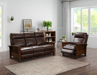 Artisan - Sofa-Recliner With Power, Power Headrest - Dark Brown