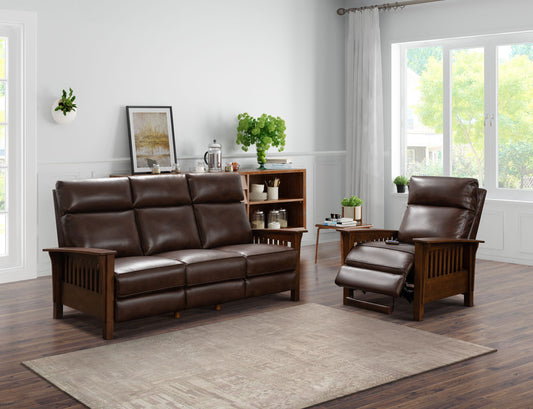Artisan - Sofa-Recliner With Power, Power Headrest - Dark Brown