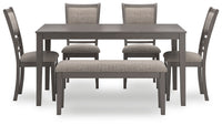 Wrenning - Gray - Dining Room Table Set (Set of 6)