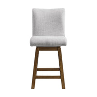 Carmela - Swivel Counter Chair (Set of 2) - Brown / Light Gray Linen