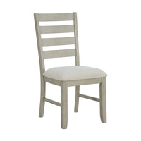 Farmington - Ladder Back Dining Side Chair (Set of 2) - Washed Stone / Light Beige