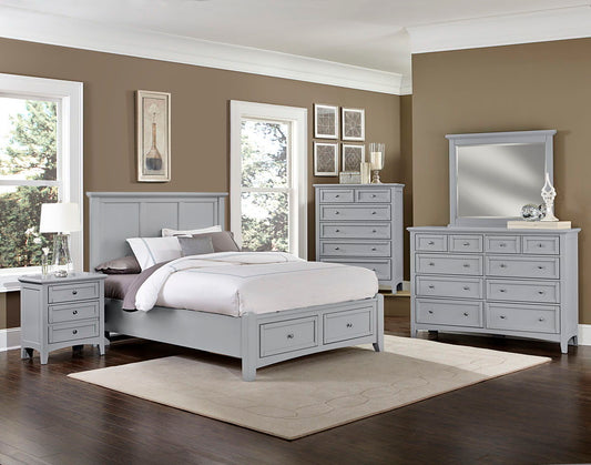 Bonanza - Queen Mansion Bed With Storage Footboard - Gray