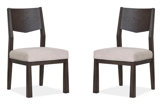 Tauren - Upholstered Side Chair With Solid Back (Set of 2) - Coffee Bean