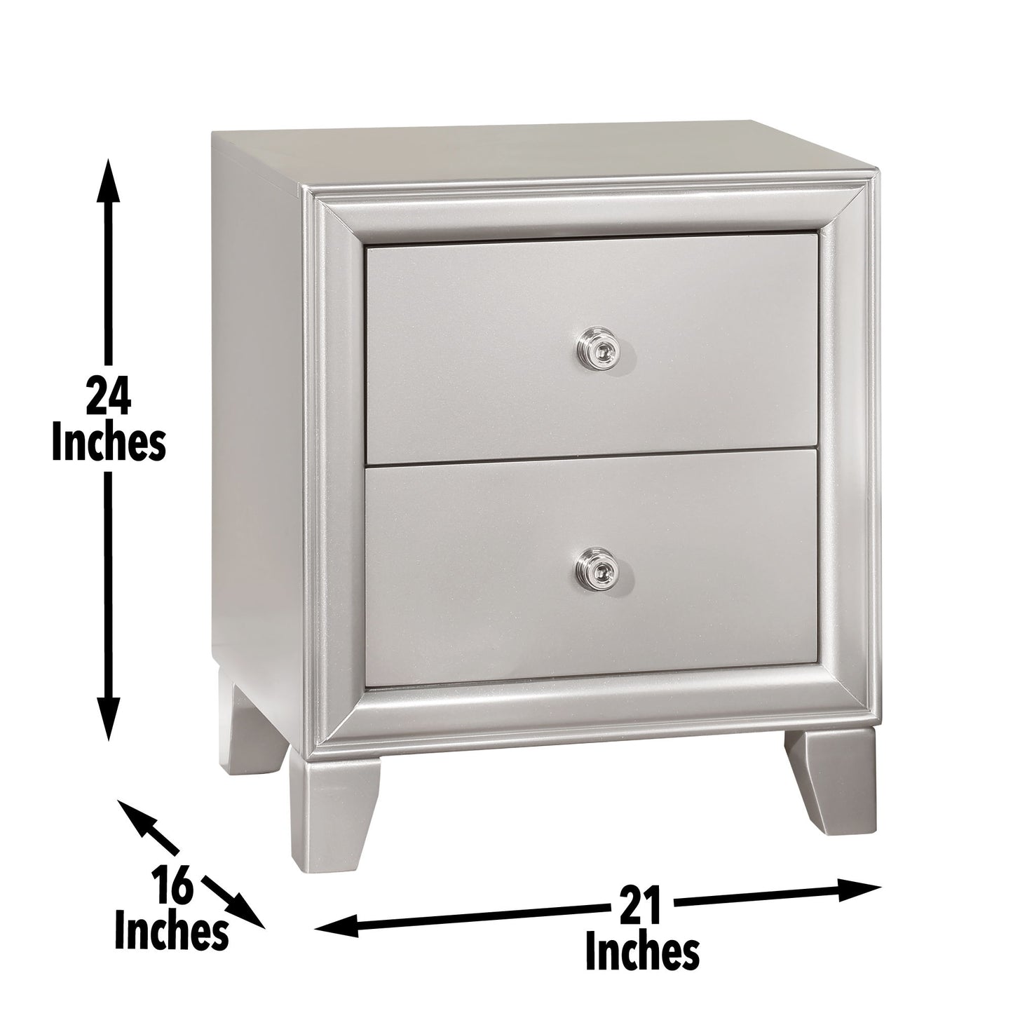 Omni - Nightstand - Pearl Silver