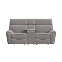 Jackpot - P1 Loveseat With Console - Explore Light Gray