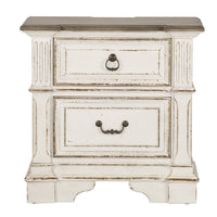 Abbey Park - 2 Drawer Nightstand With Charging Station - White