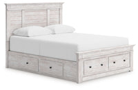 Makidern - Panel Storage Bed With 2 Under Bed Storage Units