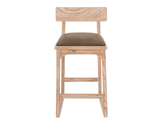 Balam - 30" Upholstered Barstool (Set of 2) - Light Brown / Dark Brown