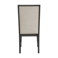 Axel - 5 Piece Standard Height Dining Set (Round Table And Four Fabric Chairs) - Espresso / Light Gray