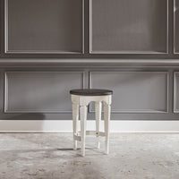 Allyson Park - Console Stool - Wirebrushed White / Charcoal