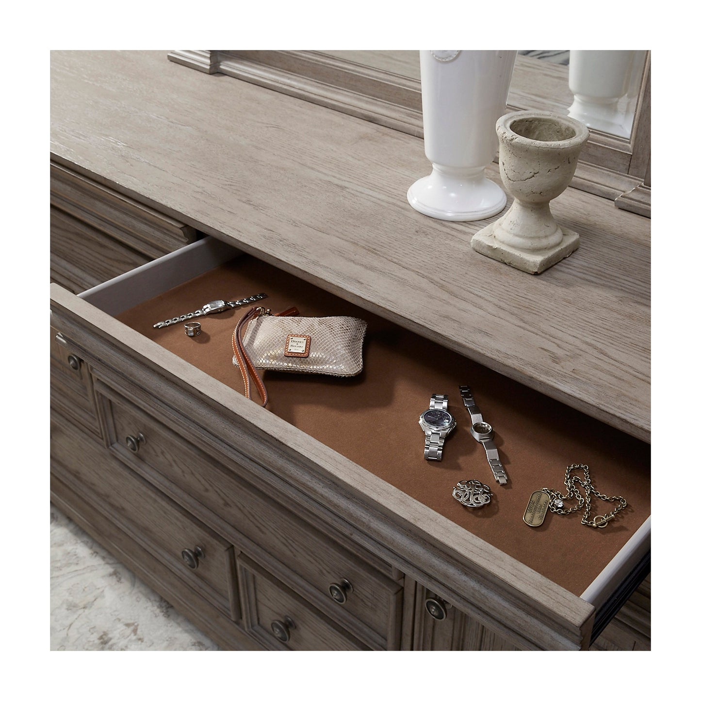 Kingsbury - Dresser and Mirror - Gray