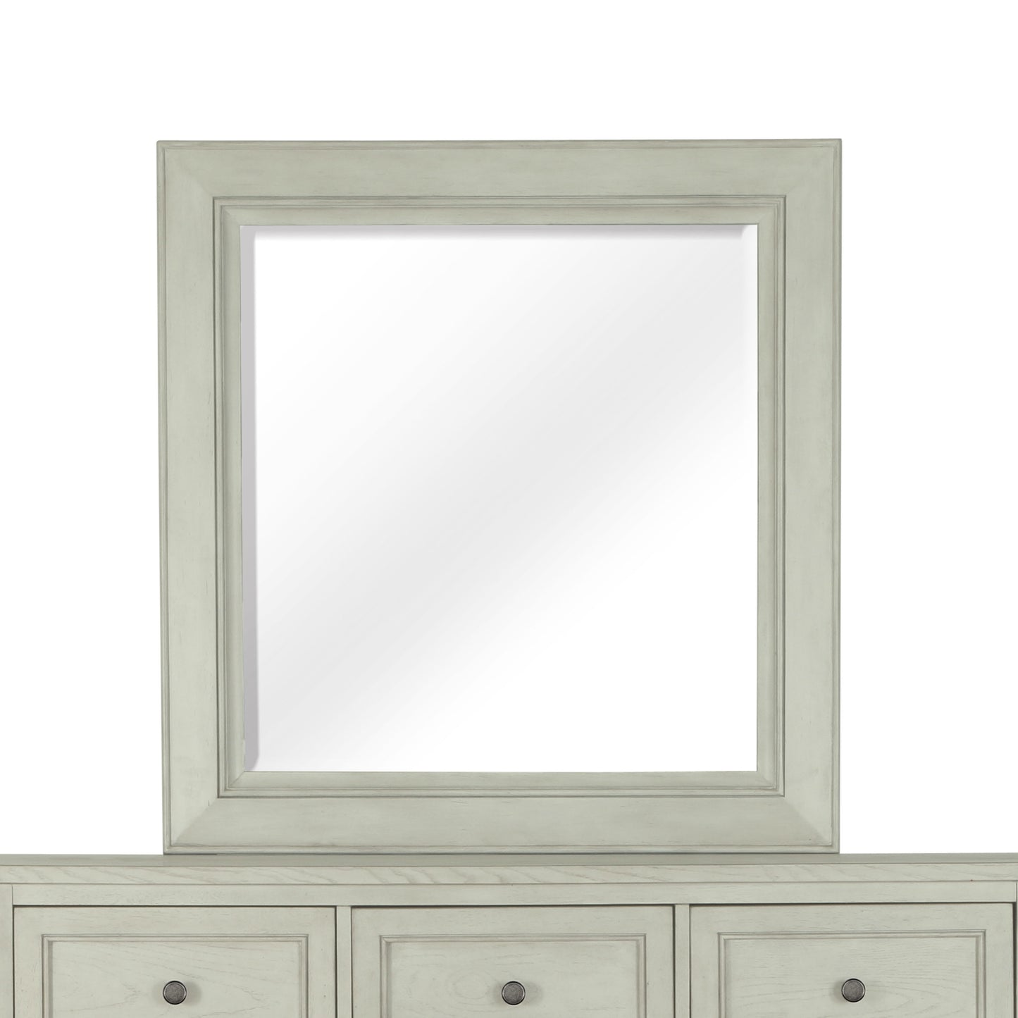 Raelynn - Portrait Concave Framed Mirror - Weathered White