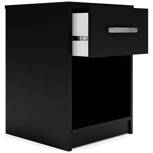 Finch - Black - One Drawer Night Stand - 23" Height