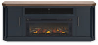 Landocken - Two-tone - 83" TV Stand With Electric Fireplace