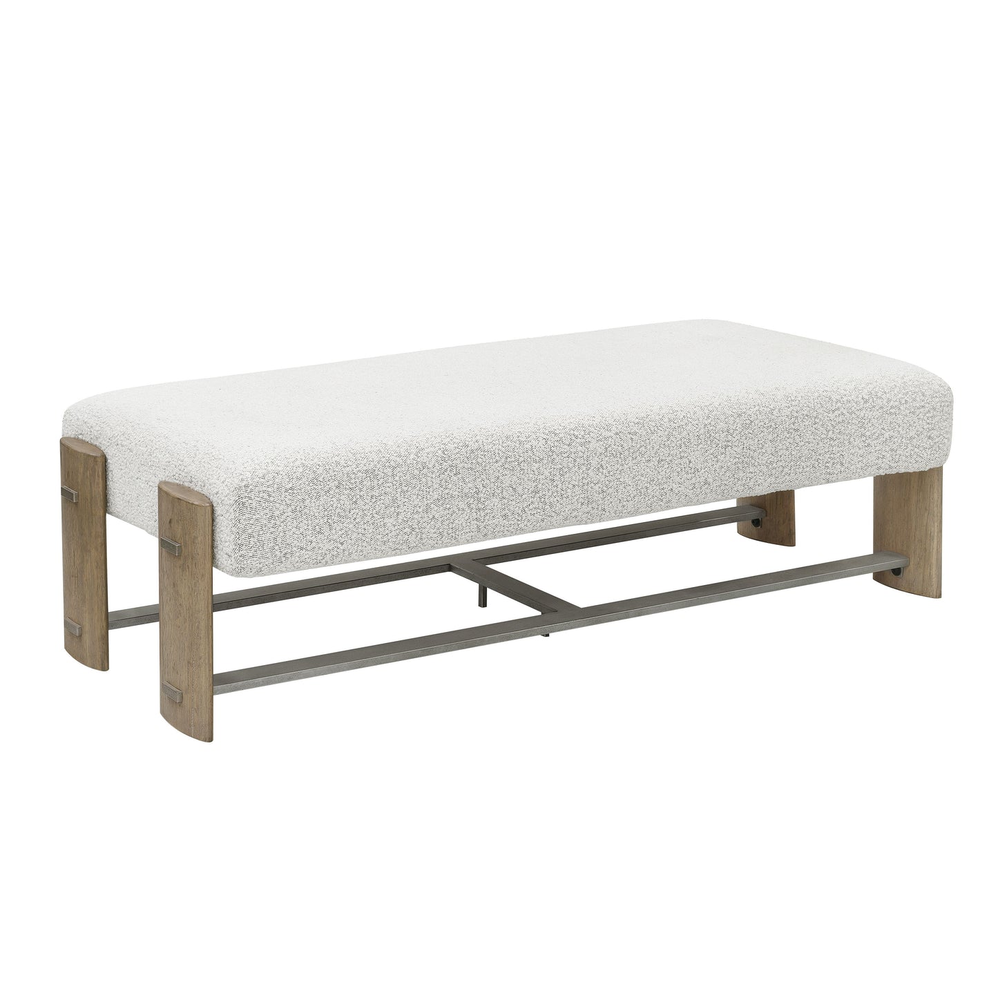 Modern Upholstered  Ottoman Bench - Gray