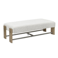 Modern Upholstered  Ottoman Bench - Gray