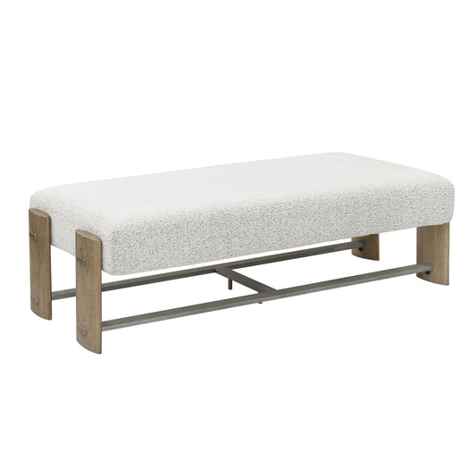 Modern Upholstered  Ottoman Bench - Gray