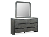 Keaton - Double Drawer Dresser With Portrait Mirror - Black