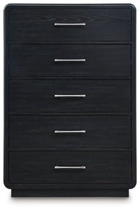 Rowanbeck - Black - Five Drawer Chest