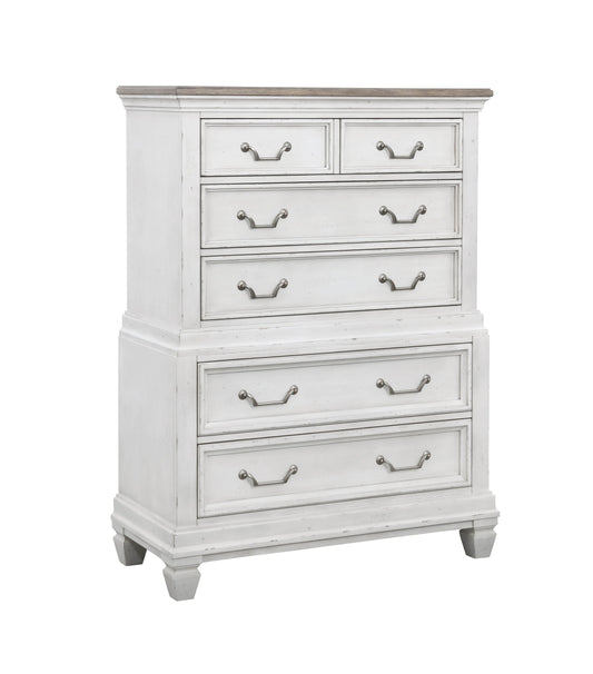 B00323 - Wood Chest - Distressed White