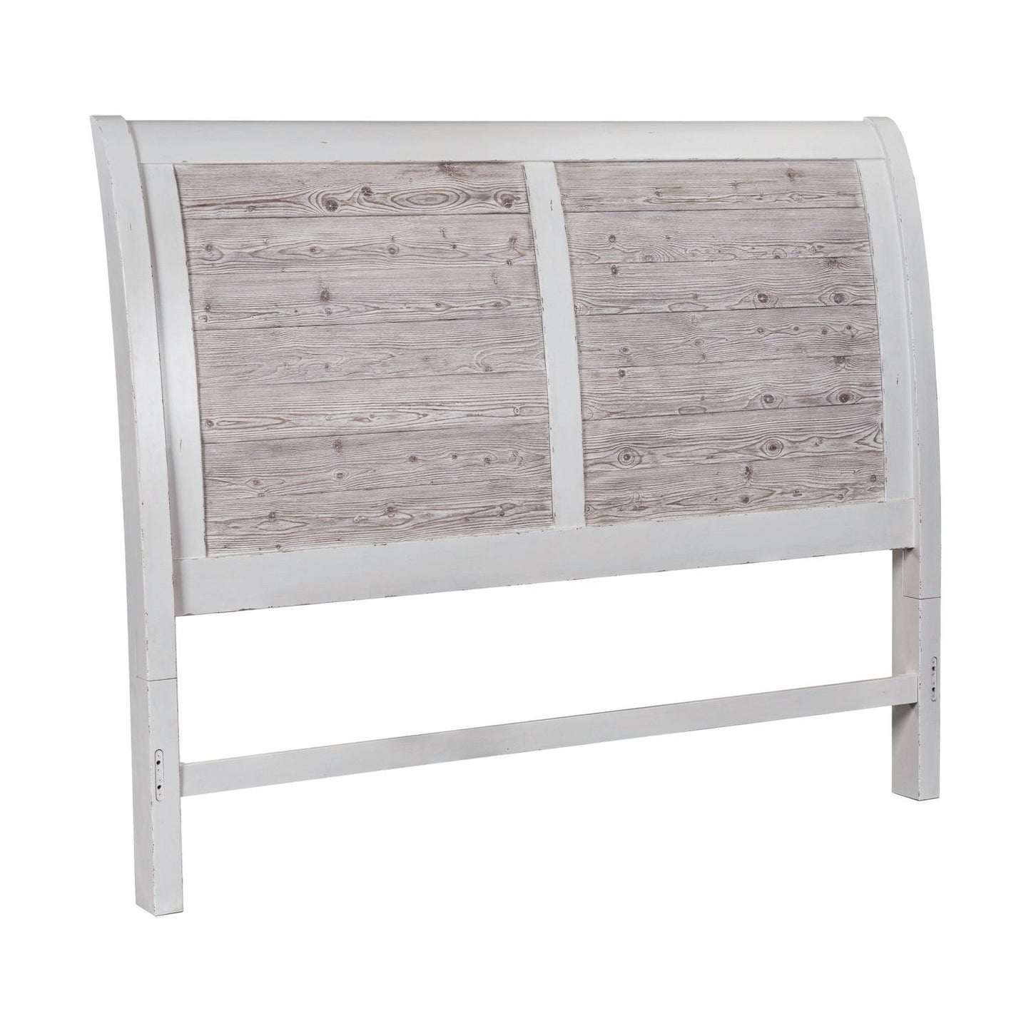 Backroads - King Sleigh Headboard - Weathered White