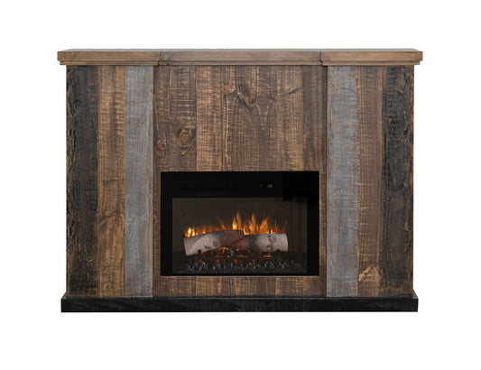 Loft Brown - Matel Fireplace - Dark Gray